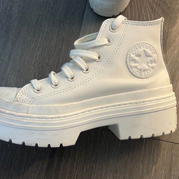 Converse Women's Off-White Platform Sneakers - Picture 5 of 6